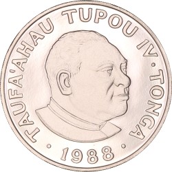 Tonga. Taufa'ahau Tupou IV. 10 Pa'anga. 1988.