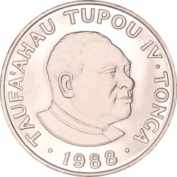 Tonga. Taufa'ahau Tupou IV. 10 Pa'anga. 1988.