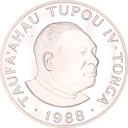 Tonga. Taufa'ahau Tupou IV. 2 Pa'anga. 1988.