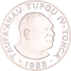 Tonga. Taufa'ahau Tupou IV. 2 Pa'anga. 1988.