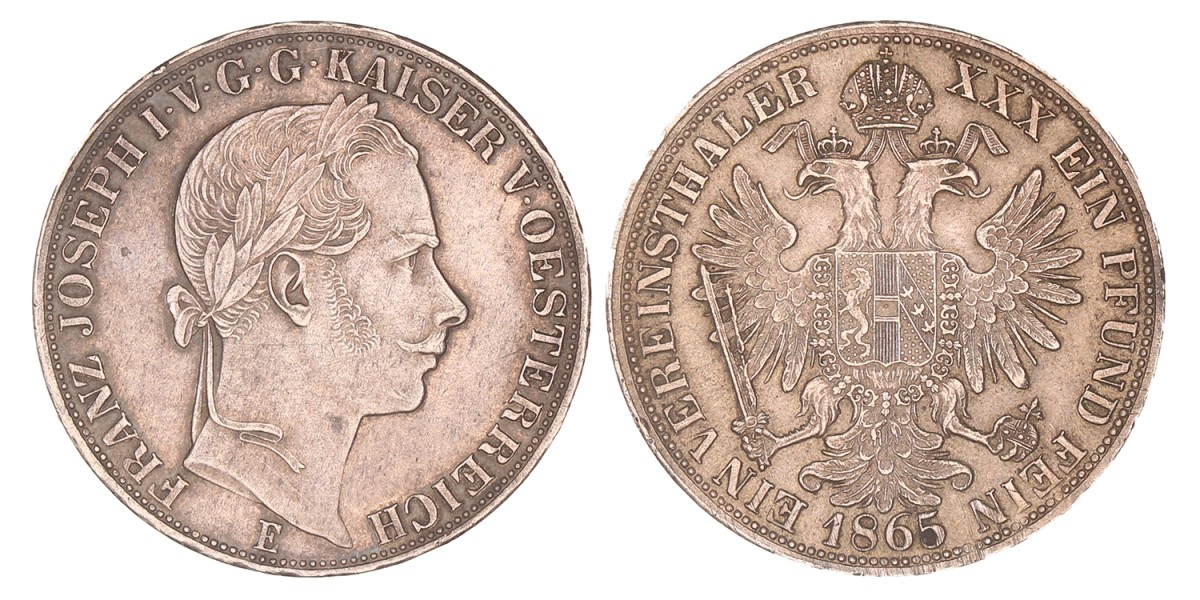 Austria. Empire. Franz Joseph I. Vereinsthaler. 1865.