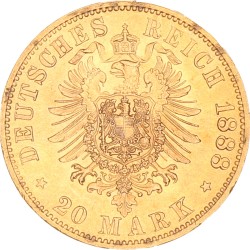 German states. Prussia. Friedrich III. 20 Mark. 1888 A.