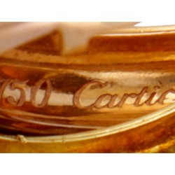 Cartier 'Trinity' 18 kt. tricolor gouden clipoorbellen.