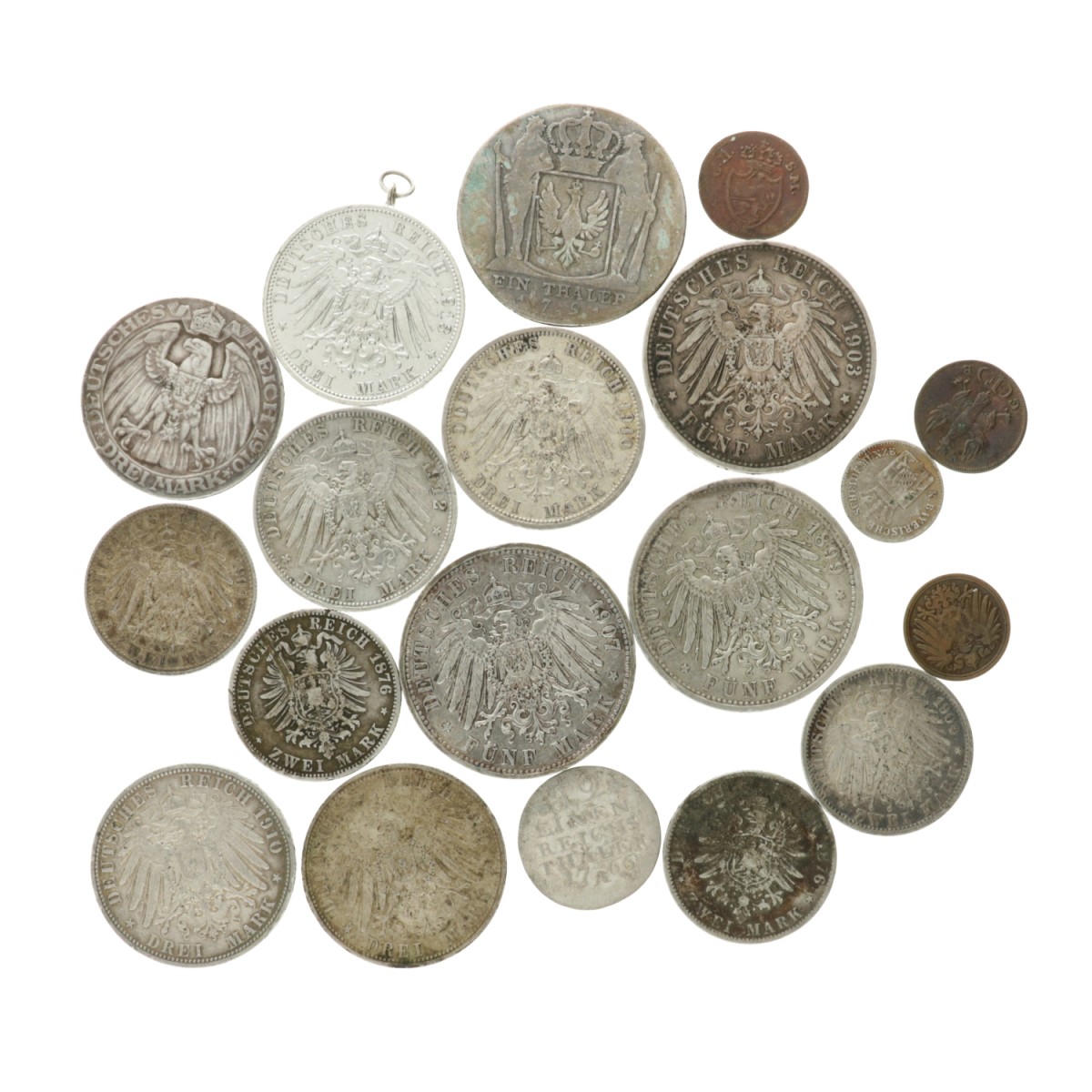 German States. Lot (19) Copper and Silver Coins. 18th - 20th Century.