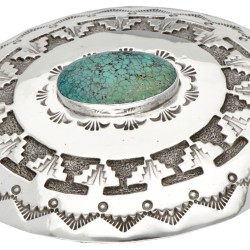 Sterling zilveren Native American gesp bezet met turkoois.