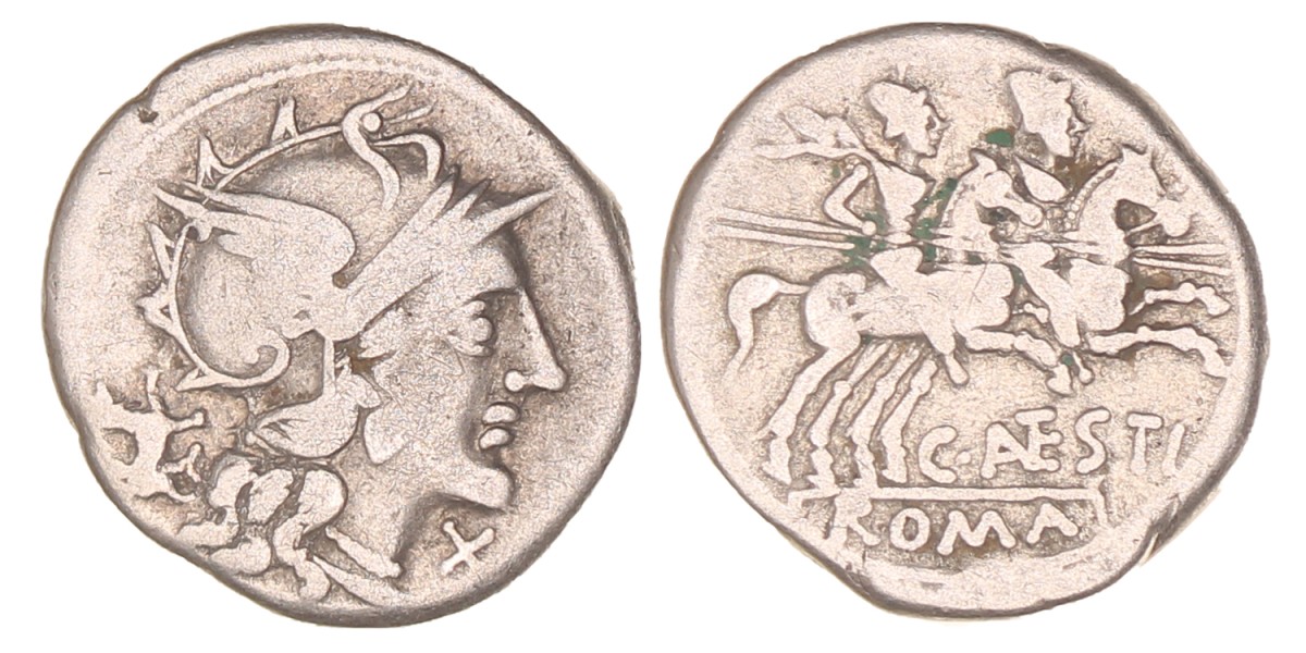 Roman republic. Caius Antestius. Denarius. N.D. (146 B.C.).
