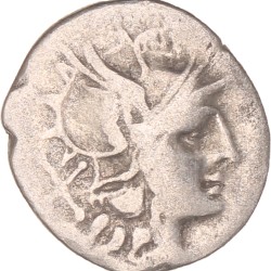 Roman republic. Anonymous. Denarius. Mintmark Anchor. N.D. (179 - 170 BC).