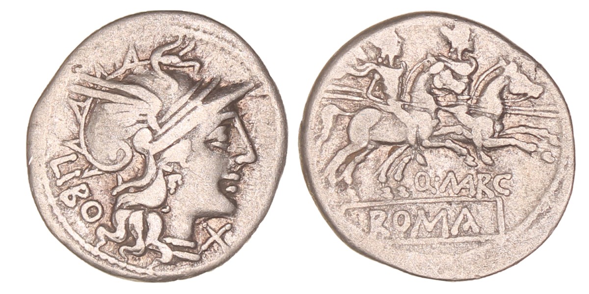 Roman republic. Q. Marcius Libo. Denarius. N.D. (148 BC).