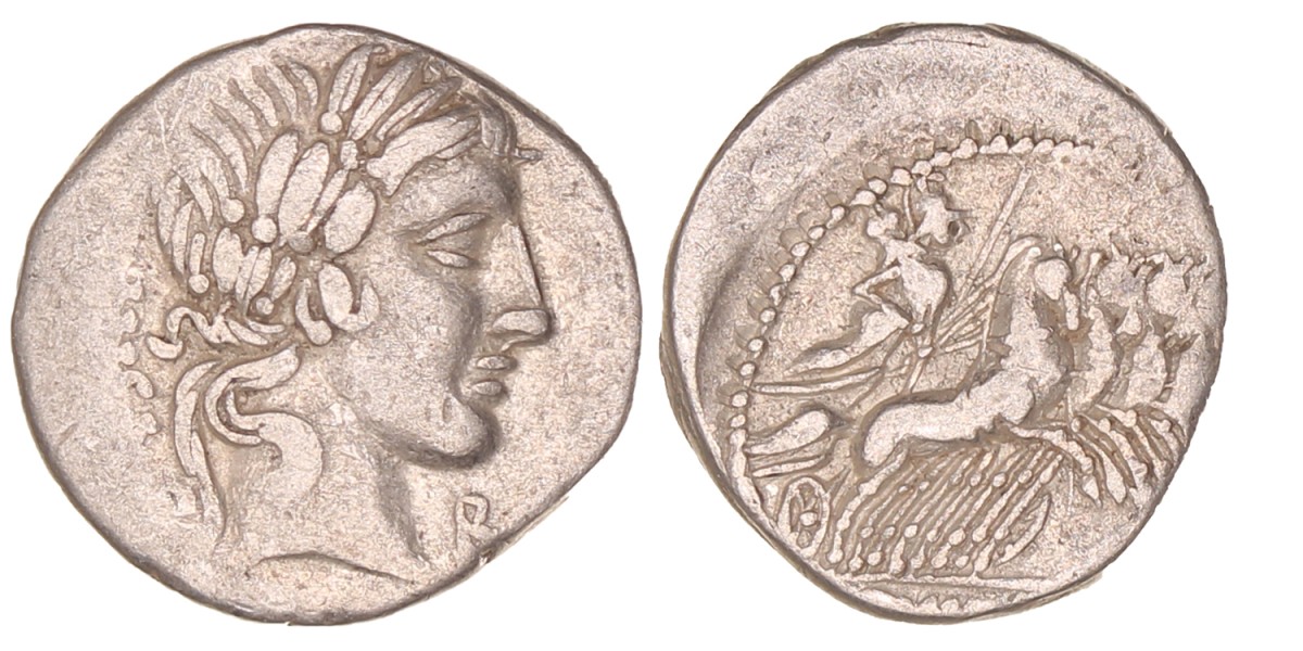 Roman republic. Consul's name illegible. Denarius. N.D. (86 BC).