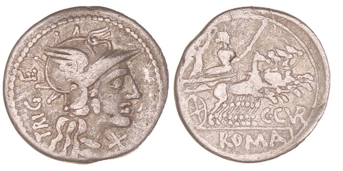 Roman republic. Curatius f. Trigeminus. Denarius. N.D. (135 BC).