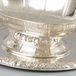 Pronkstuk dekschaal (Frankfurt am Main, Duitsland, Lazarus Posen 1870-1930) zilver.