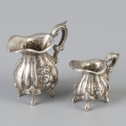 6-delig miniatuur koffie- en theeservies zilver.