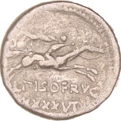 Roman republic. L. Calpurnius Piso L.f. Frugi. Denarius. N.D. (90 - 89 BC).
