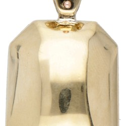 14 kt. Geelgouden hanger bezet met ca. 0.18 ct. diamant en smaragd.