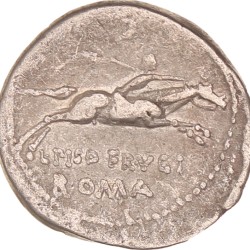Roman republic. L. Calpurnius Piso L.f. Frugi. Denarius. N.D. (90 - 89 BC).