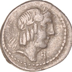 Roman republic. L. Calpurnius Piso L.f. Frugi. Denarius. N.D. (90 - 89 BC).