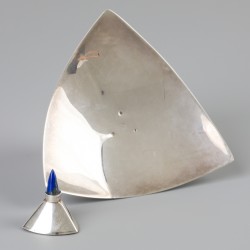 Olielamp met lapis lazuli zilver.