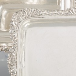 2-delige set "a double usage" dekschalen (Londen, Edward Barton 1823) zilver.