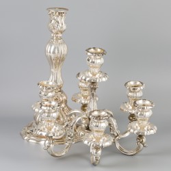 Candelabra / pronkkandelaar (Bremen / Hemelingen, Duitsland, M.H. Wilkens & Söhne 20e eeuw) zilver.