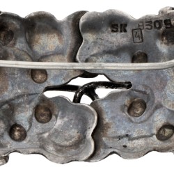 830 Zilveren vintage broche met eikels door Deense designer Salamander Kunstsmykker.