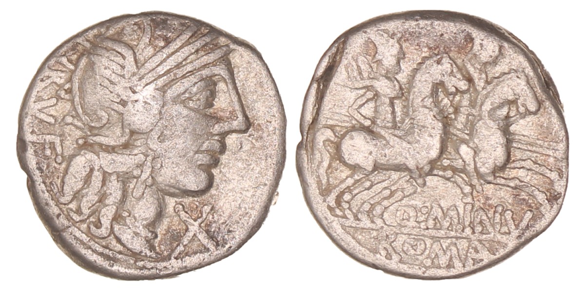 Roman republic. Q. Minucius Rufus. Denarius. N.D. (122 BC).