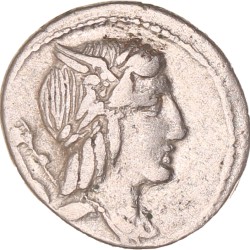 Roman republic. L. Julius Bursio. Denarius. N.D. (85 BC).