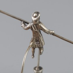 Miniatuur rouletteman / tombola zilver.