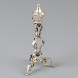 Miniatuur straatlantaarn zilver.