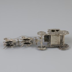 Koninklijke koets miniatuur zilver.