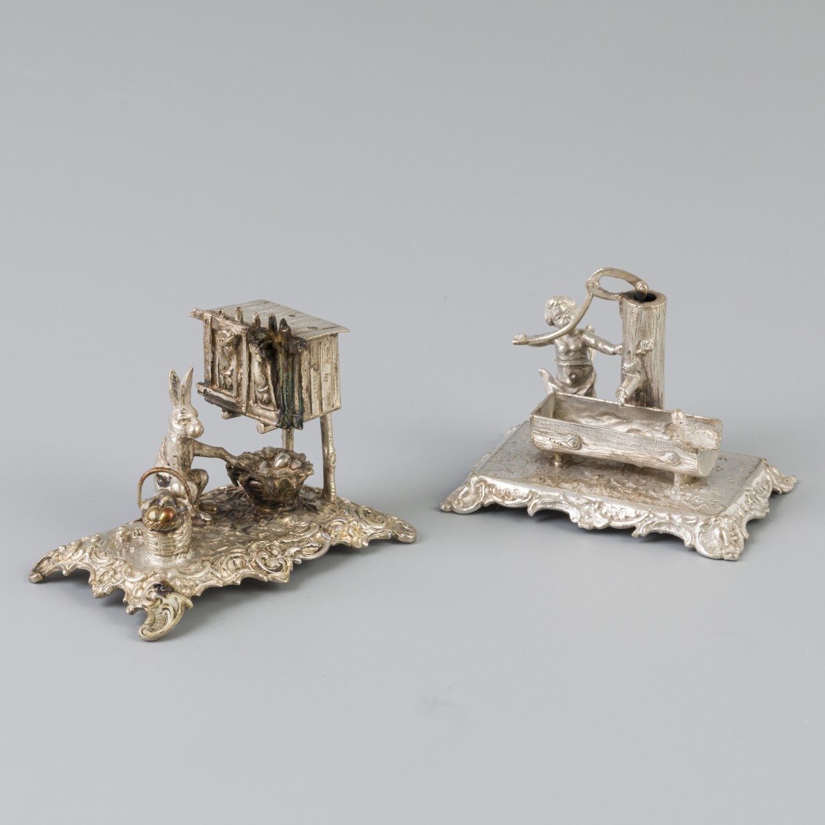 2-delig lot miniaturen zilver.