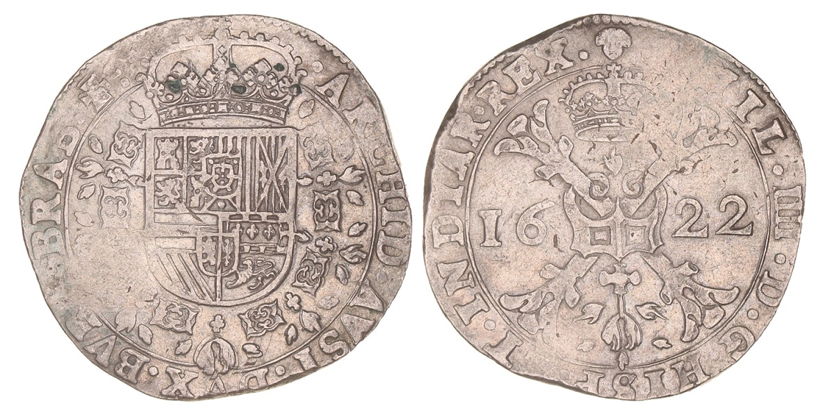 Patagon. Brabant. Brussel. Filips IV. 1622. Zeer Fraai +.