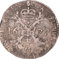 Patagon. Brabant. Antwerpen. Karel II. 1672. Zeer Fraai -.