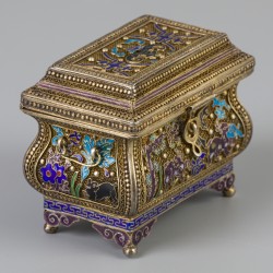 Chinees cloisonné & filigrain doosje zilver.