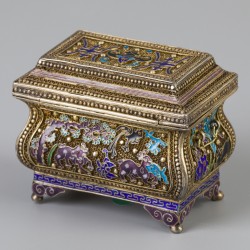Chinees cloisonné & filigrain doosje zilver.