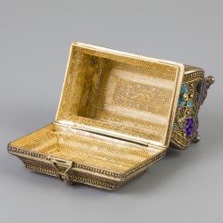 Chinees cloisonné & filigrain doosje zilver.