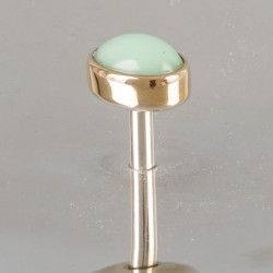 Koektrommel met chrysopraas (Amsterdam / Heemstede, Jurriën Schiff 1997) zilver.