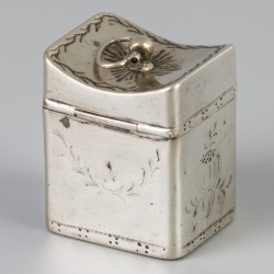 Lodereindoosje (Schoonhoven, Jan Kuijlenberg 1823) zilver.