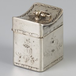 Lodereindoosje (Schoonhoven, Jan Kuijlenberg 1823) zilver.