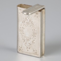 Vesta case / tondeldoosje zilver.