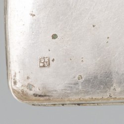 Tabaksdoos (Schoonhoven, Cornelis van Dam Kooijman 1853) zilver.