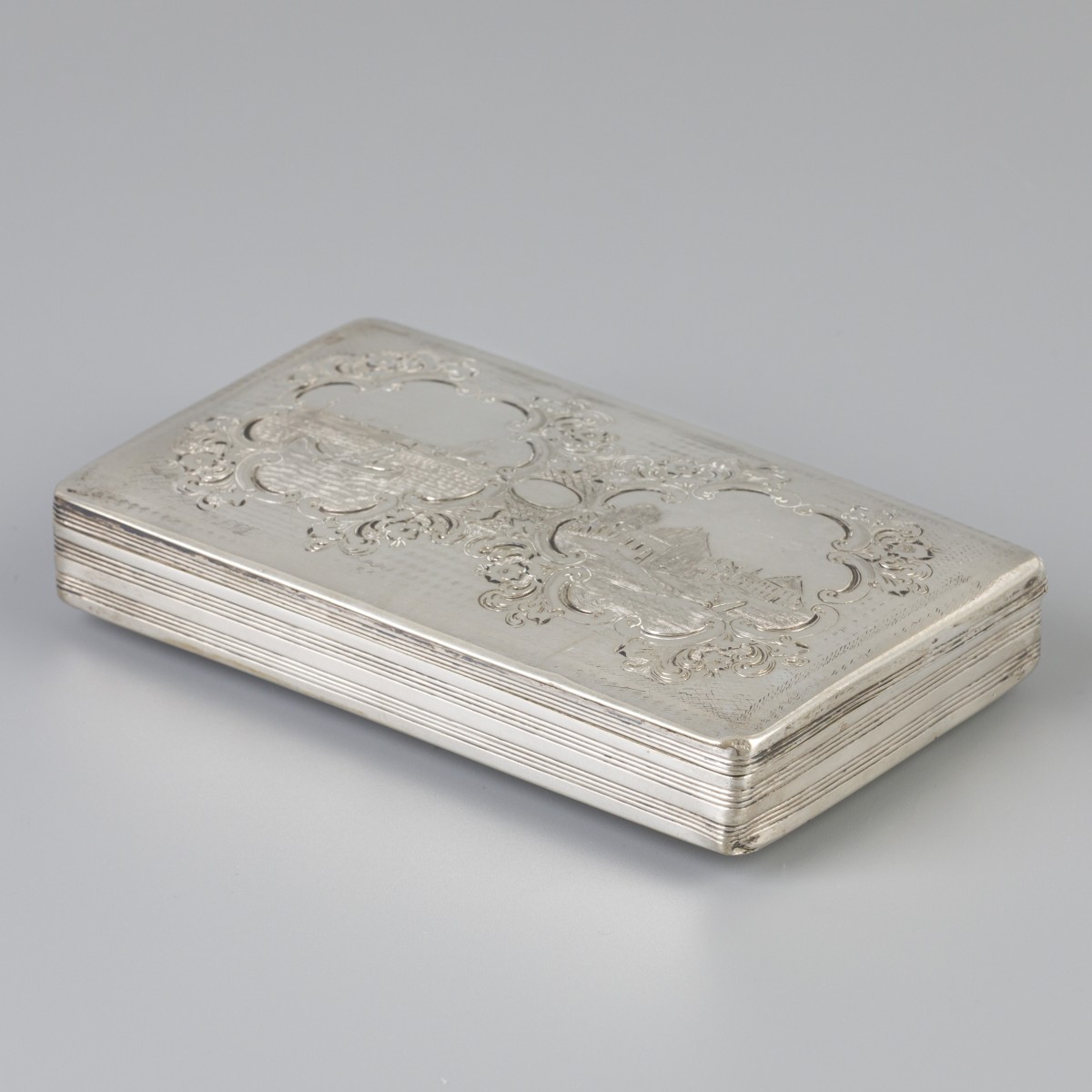 Tabaksdoos (Schoonhoven, Cornelis van Dam Kooijman 1853) zilver.