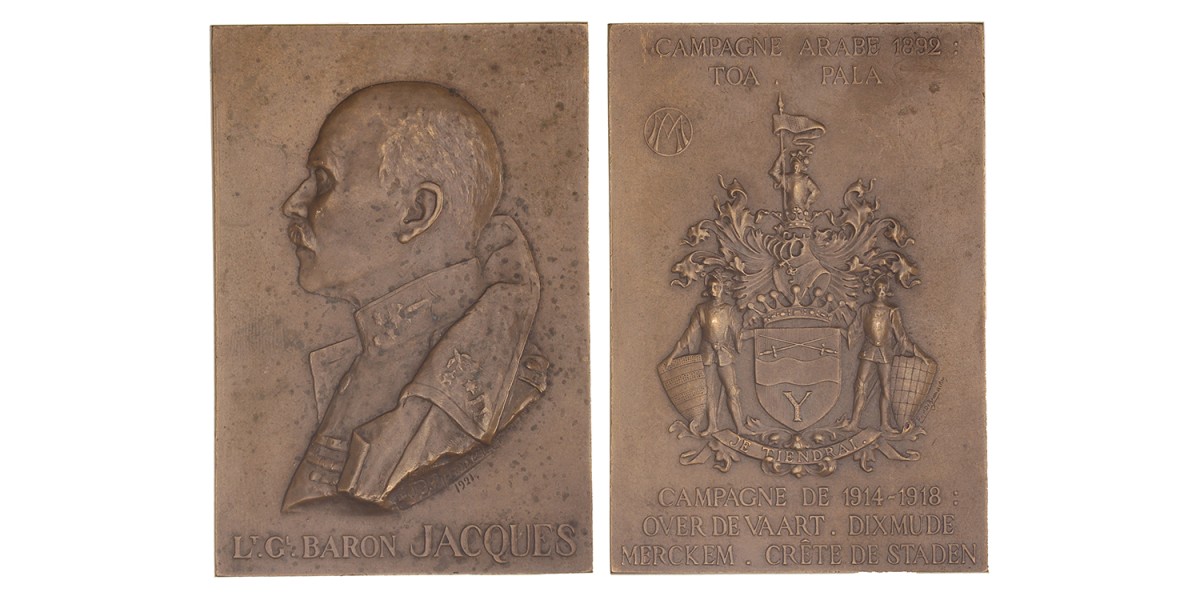 Belgium. 1921. Complementary medal of Lt. Gl. Baron Jacques, on his military successes.