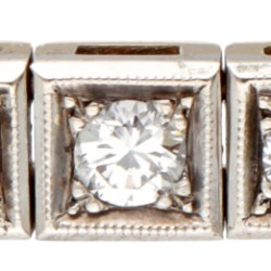 14 kt. Geelgouden art deco armband bezet met ca. 0.90 ct. diamant.