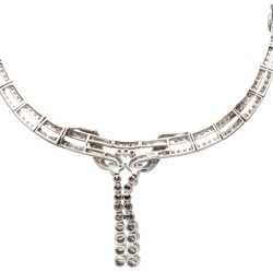 18 kt. Witgouden vintage collier bezet met ca. 3.36 ct. diamant.