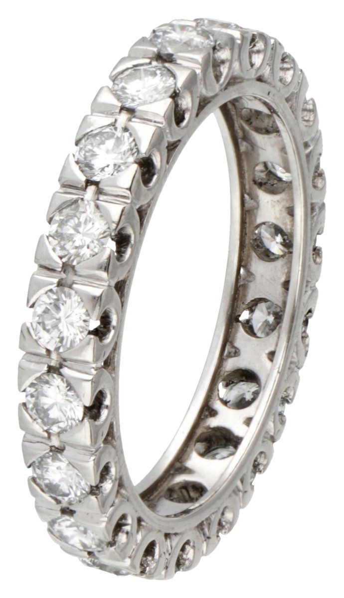 Platina alliance ring bezet met ca. 0.72 ct. diamant.