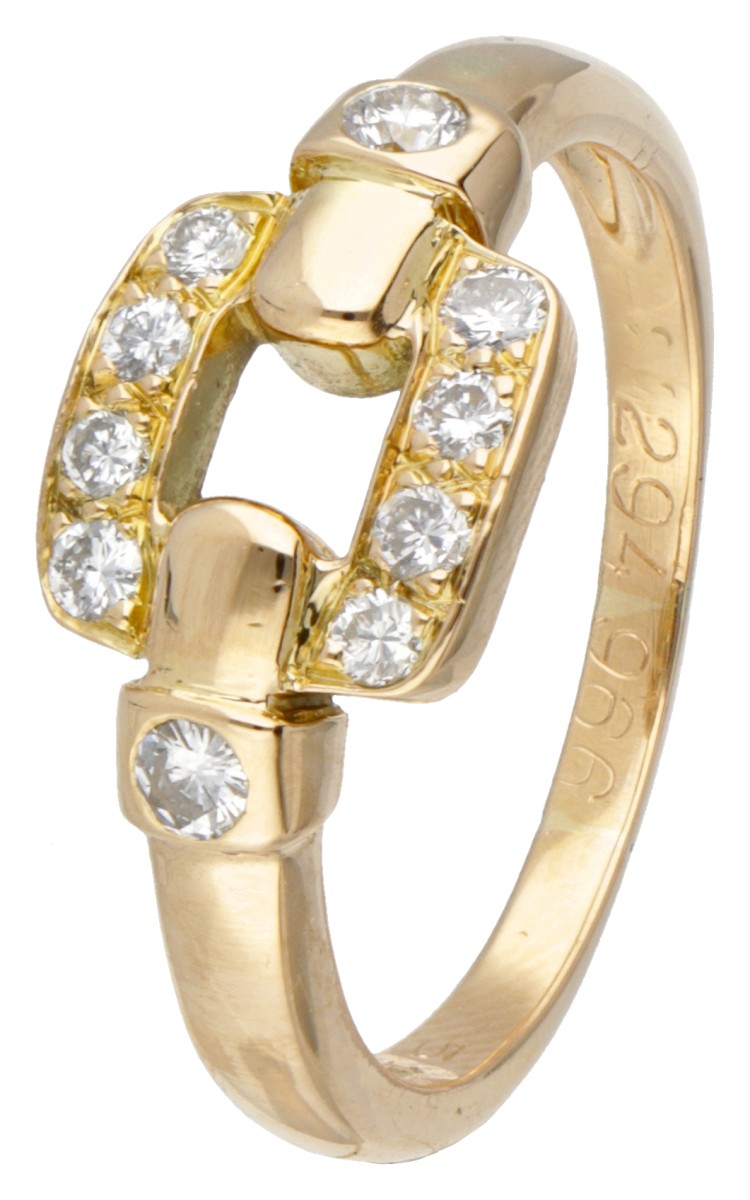 Cartier 18 kt. geelgouden ring bezet met ca. 0.26 ct. diamant.