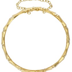 14 kt. Geelgouden bamboe bangle armband.