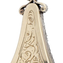 14 kt. Geelgouden/sterling zilveren hanger bezet met roos geslepen diamant en Boheems glas.