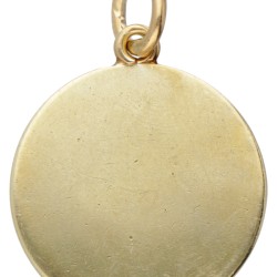 14 kt. Geelgouden vintage hanger voorstellende Wolfgang Amadeus Mozart door A. Hartig.