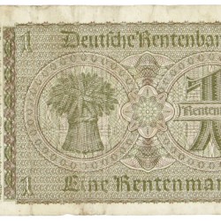 East-Belgium. 1 Rentemark. Banknote. Type 1937. - Fine.